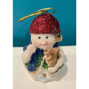 Young’s Resin Glittery Christmas Snowman Ornament